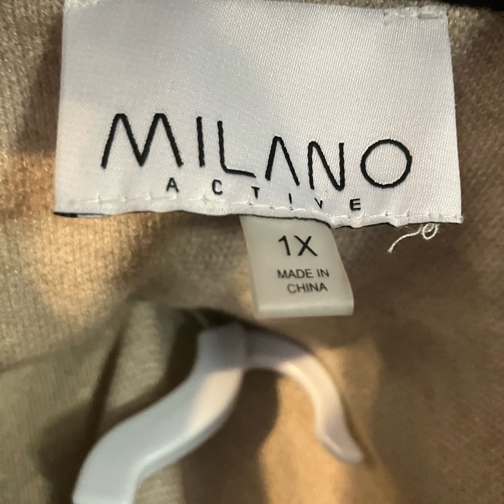 Color Block Black Tan Cream Hooded Coat 1X - Picture 4 of 4
